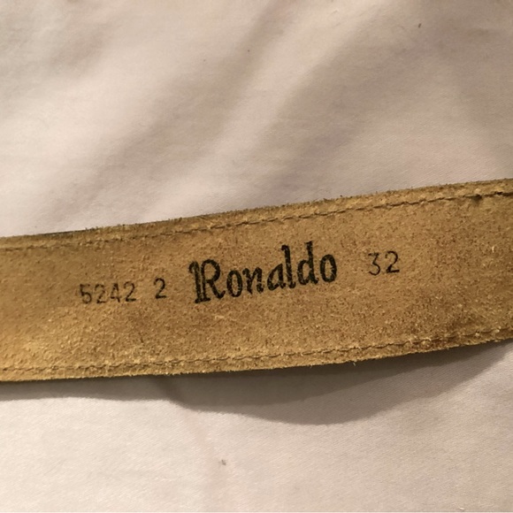 Vintage Ronaldo Leather Belt With Denim Accents - Picture 9 of 13